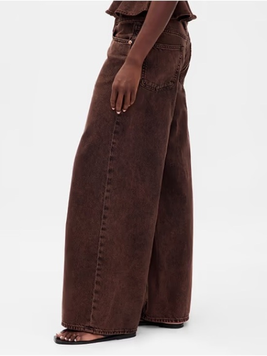 GAP Denim - GAP NWOT Baggy Mid Rise Wide Leg Jeans Brown Wash UltraSoft Denim 29 Tall